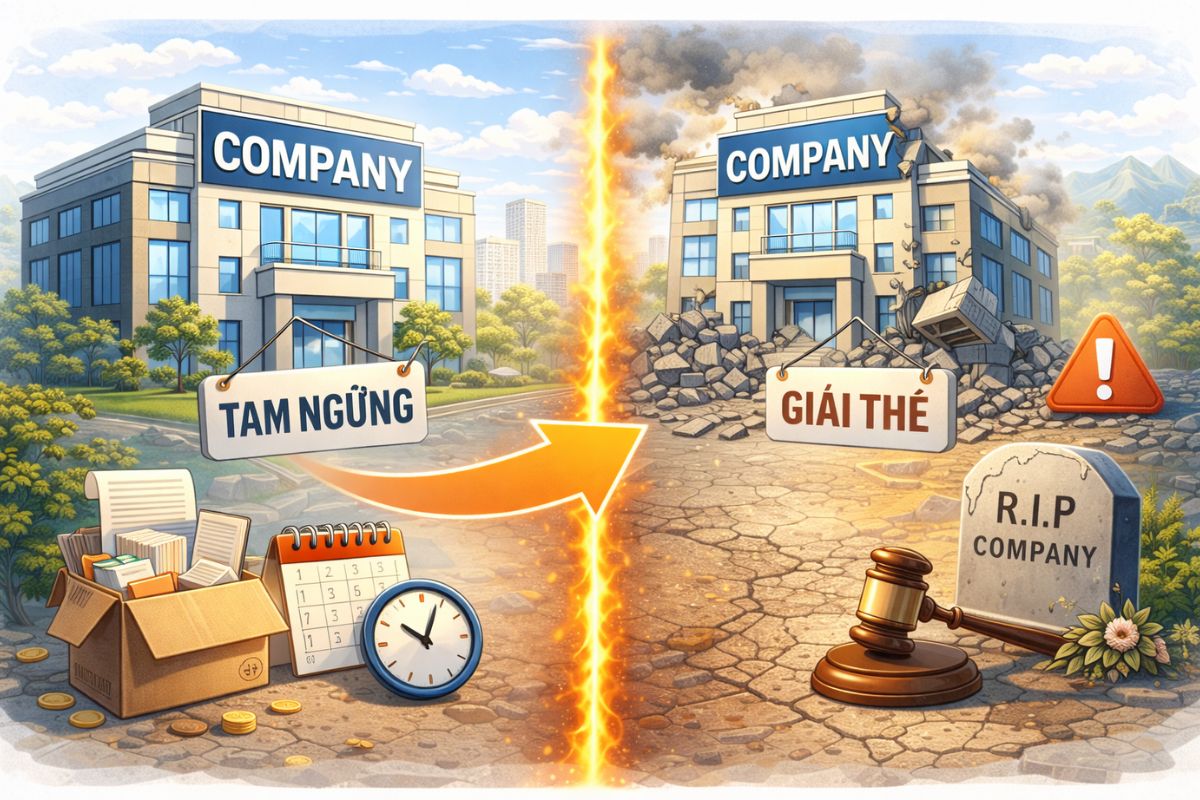 Tạm ngừng kinh doanh và giải thể khác nhau thế nào? Doanh nghiệp nên chọn phương án nào? 1 Thiet ke chua co ten 12